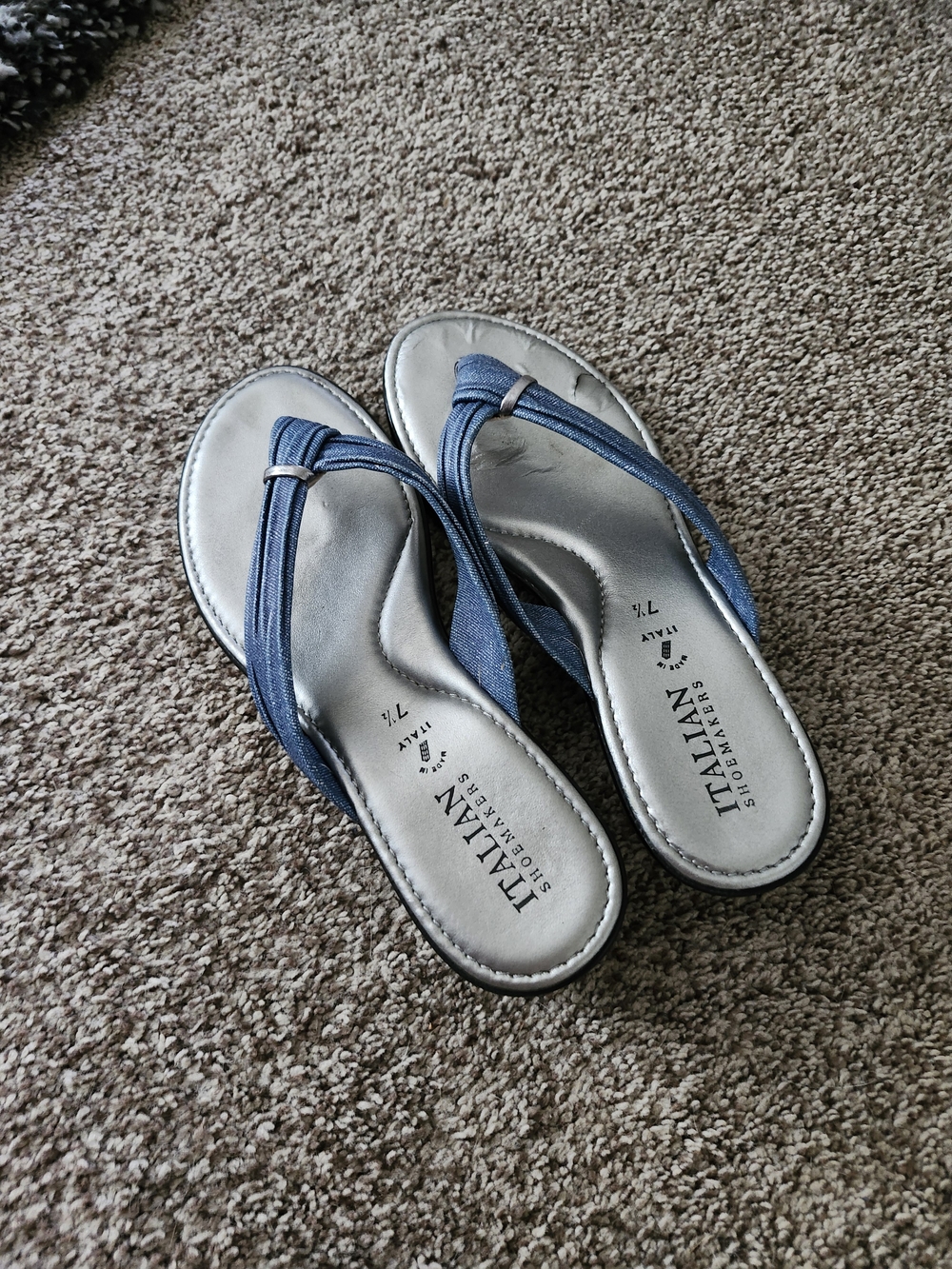 Italian Shoemakers Blue Women's Thong Sandals 7.5